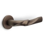 Deurkruk ELEEZ ZH100-G geveerd op rond rozet brons