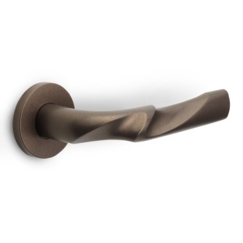 Deurkruk ELEEZ ZH100-G geveerd op rond rozet brons