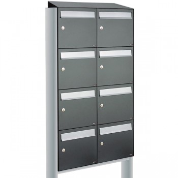 Flow set 2-breed, 4-hoog met dak op statief antraciet