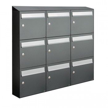 Flow set 3-breed, 3-hoog met dak antraciet