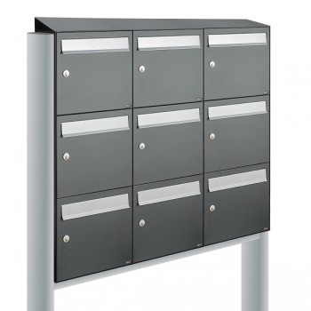 Flow set 3-breed, 3-hoog met dak op statief antraciet