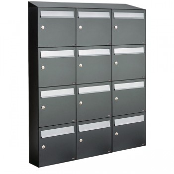 Flow set 3-breed, 4-hoog met dak antraciet