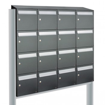 Flow set 4-breed, 4-hoog met dak op statief antraciet