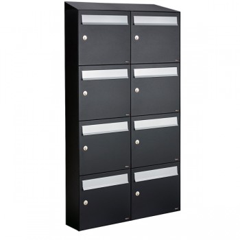 Flow set 2-breed, 4-hoog met dak zwart