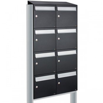 Flow set 2-breed, 4-hoog met dak op statief zwart