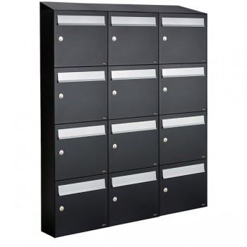 Flow set 3-breed, 4-hoog met dak zwart