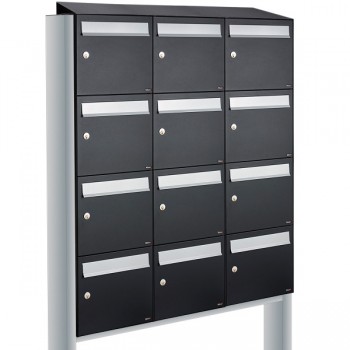 Flow set 3-breed, 4-hoog met dak op statief zwart