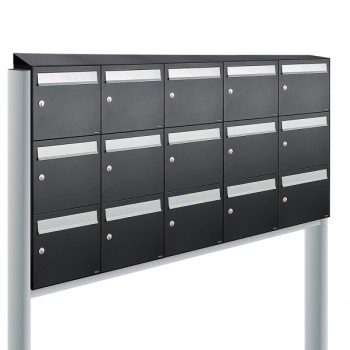 Flow set 5-breed, 3-hoog met dak op statief zwart