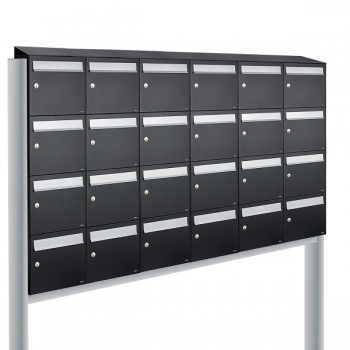 Flow set 6-breed, 4-hoog met dak op statief zwart