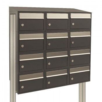 Brickset 3-breed, 4-hoog met dak op statief antraciet