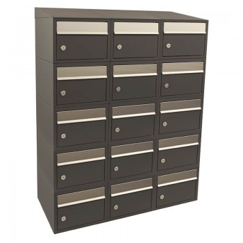 Brickset 3-breed, 5-hoog met dak antraciet