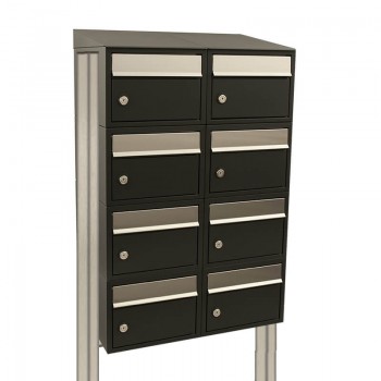 Brickset 2-breed, 4-hoog met dak op statief zwart