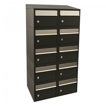 Brickset 2-breed, 5-hoog met dak antraciet