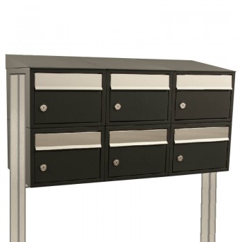 Brickset 3-breed, 2-hoog met dak op statief zwart