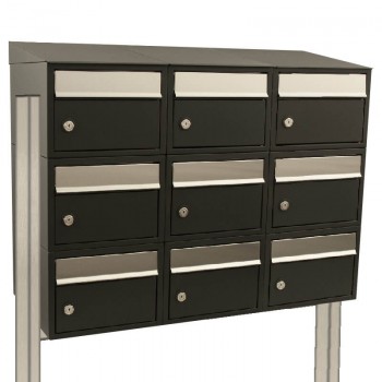 Brickset 3-breed, 3-hoog met dak op statief antraciet