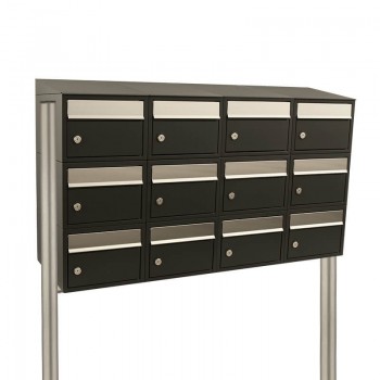 Brickset 4-breed, 3-hoog met dak op statief antraciet