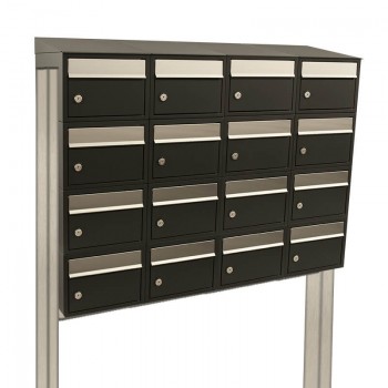 Brickset 4-breed, 4-hoog met dak op statief antraciet