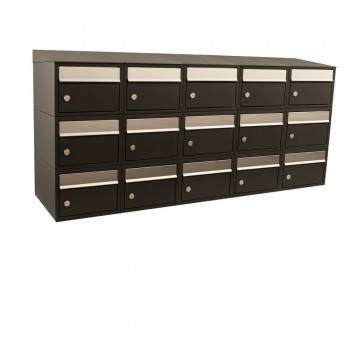 Brickset 5-breed, 3-hoog met dak antraciet