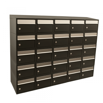 Brickset 5-breed, 5-hoog met dak zwart