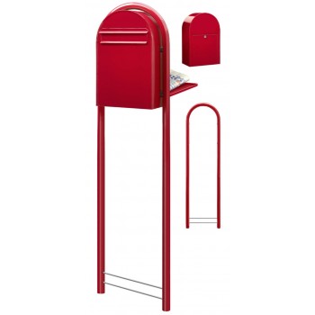 Brievenbus Bobi Classic Back Rood + statief