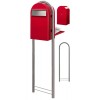 Brievenbus Bobi Grande Back Rood + statief