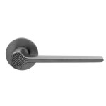 Deurkruk DND Ginkgo Biloba rond rozet gun metal PVD