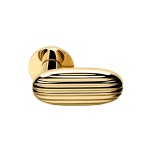 Deurkruk DND Madeleine rond rozet bright gold PVD