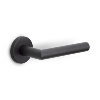 Deurklink Egina  mat zwart rond rozet