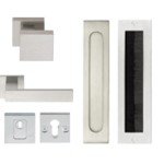 Complete voordeurset verticaal square mat rvs