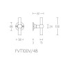 Deurkruk vast Ferrovia FVT100/48mat RVS