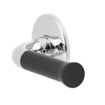 Deurkruk Nour EV101/64 rond rozet gepolijst RVS mat zwart