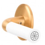 Deurkruk Nour EV101/64 rond rozet PVD mat goud/wit