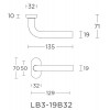 Deurklink Basic LB3 19mm op ovaal rozet PVD mat RVS