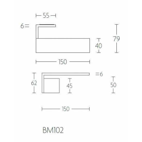 Deurkruk Ribbon BM102 mat RVS