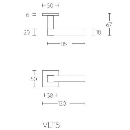 Deurkruk VL115 mat RVS
