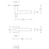 Deurkruk LSQ1 (enkel) vierkant rozet mat RVS
