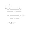 Meubelgreep FV195-128 mat RVS