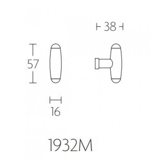 Meubelknop Timeless 1932M mat nikkel ebben