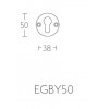 Cilinderplaatje Edgy EGBY50 mat RVS of mat zwart