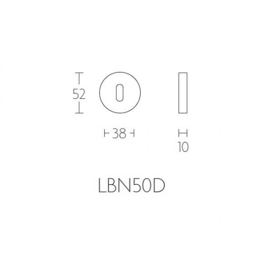 Sleutelplaatje Basic LBN50D koper PVD