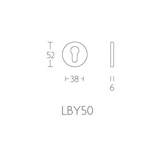 Cilinderplaatje Basic LBY50 PVD gunmetal