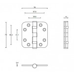 Kogellager scharnier LBSA7676 afgerond wit