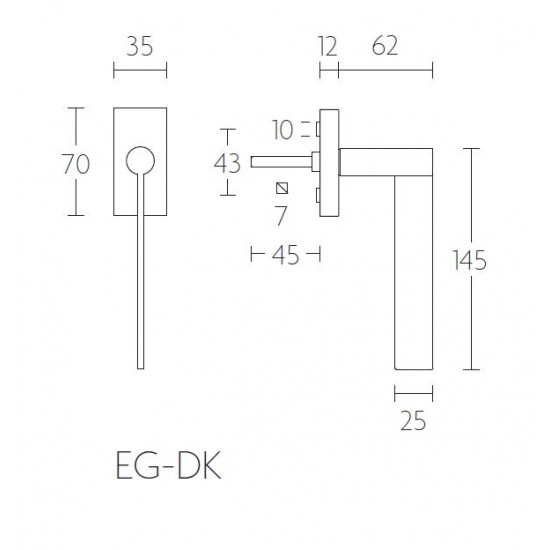 Draaikiep Edgy EG-DK mat RVS