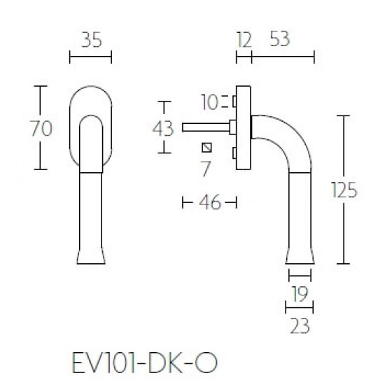 Draaikiep Nour EV101-DK-O gepolijst RVS