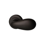 Deurkruk Olympia rond rozet Puurzwart