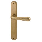 Deurkruk Silvia ovaal op langschild messing getrommeld