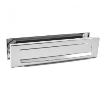 Briefplaatcombinatie recht glans chroom 