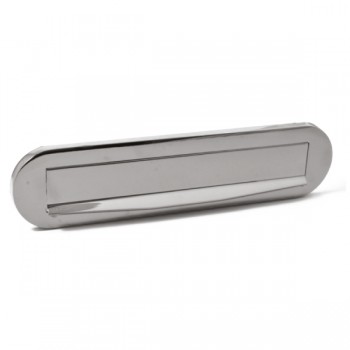 Briefplaat ovaal Ronald glans chroom 