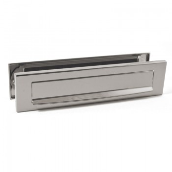 Briefplaatcombinatie recht glans nikkel