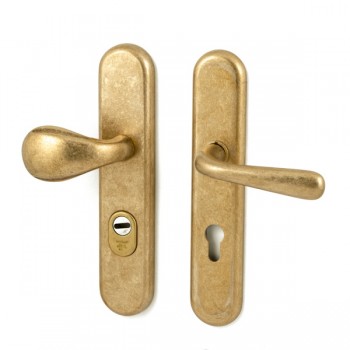 Veiligheidsset Kira met knop Golf en kruk Silvia messing getrommeld